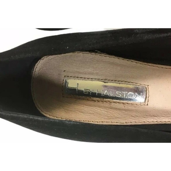 H by Halston Black Camel Brown Leather Peep Toe High Heel Stiletto Pumps Sz 8.5 - Picture 6 of 8